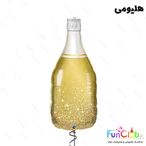 بادکنک هلیومی فویلی سایز بزرگ طرح بطری طلایی