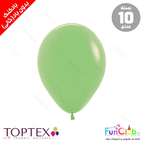 بادکنک لاتکسی TOPTEX خالی فشن بسته 10 عددی رنگ سبز اکالیپتوس