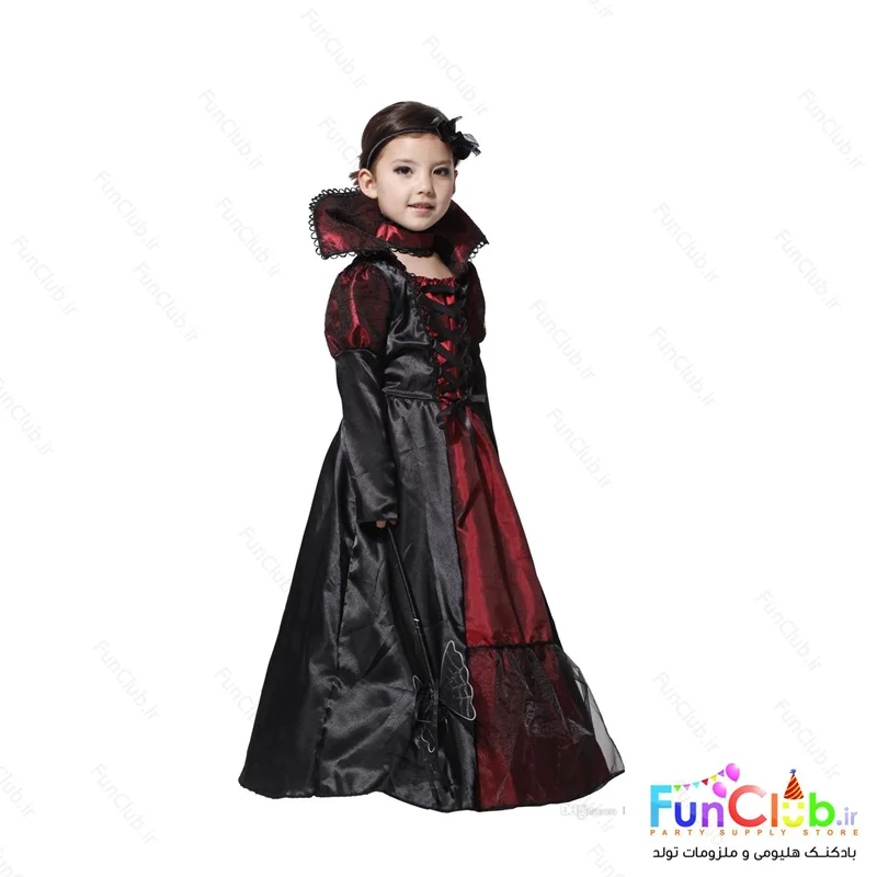لباس هالووین کودک دخترانه مدل دلوکس ومپایر