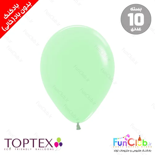 بادکنک لاتکسی TOPTEX خالی پاستل بسته 10 عددی رنگ سبز
