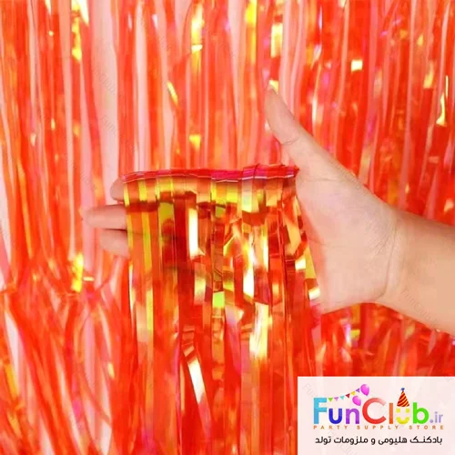 بک دراپ (تزیین پشت میز) 1*2 متر هولوگرافیک کریستال قرمز