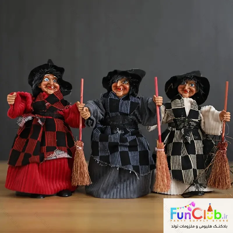 استند جادوگر مینیاتوری ارتفاع 15 سانت (دارای رنگبندی: قرمز-طوسی-کرم)