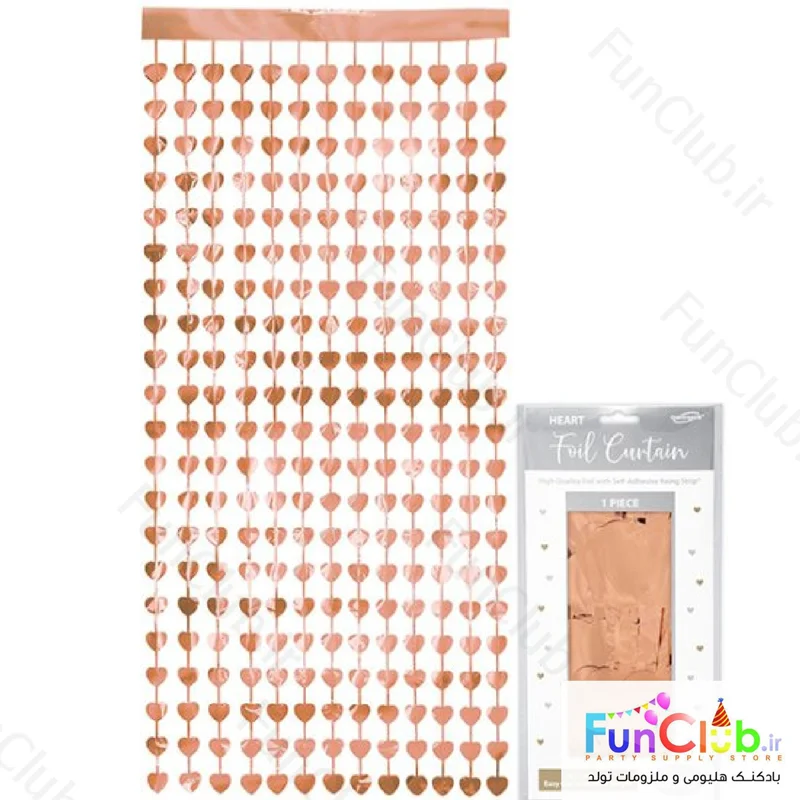 بک دراپ (تزیین پشت میز) 1*2 متر قلب کروم رزگلد