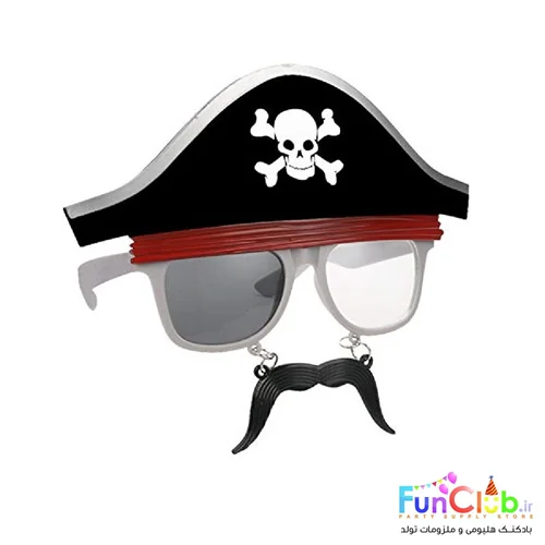 عینک فانتزی طرح دزد دریایی کلاه دار