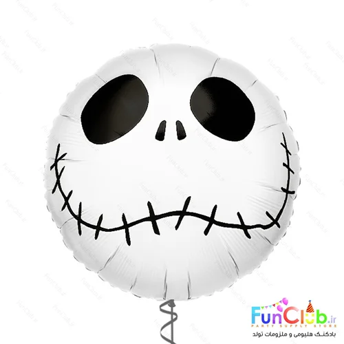 بادکنک هالووین فویلی سایز استاندارد طرح SolidSkull سفید