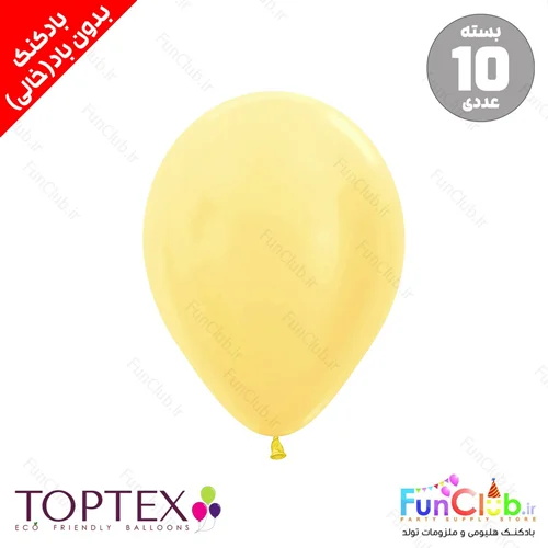 بادکنک لاتکسی TOPTEX خالی متالیک بسته 10 عددی رنگ طلایی