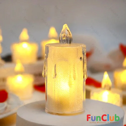 شمع وارمر ال ای دی سوپر لوکس طرح استوانه کریستال  (دارای سایز بندی)