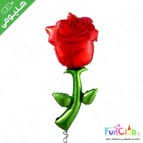 بادکنک هلیومی فویلی سایز بزرگ طرح گل رز قرمز