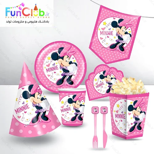 لوازم پذیرایی تم مینی موس (Minnie Mouse) - شروع قیمت از :
