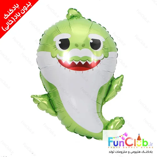 بادکنک فویلی بدون باد سایز بزرگ طرح فیگور baby shark سبز
