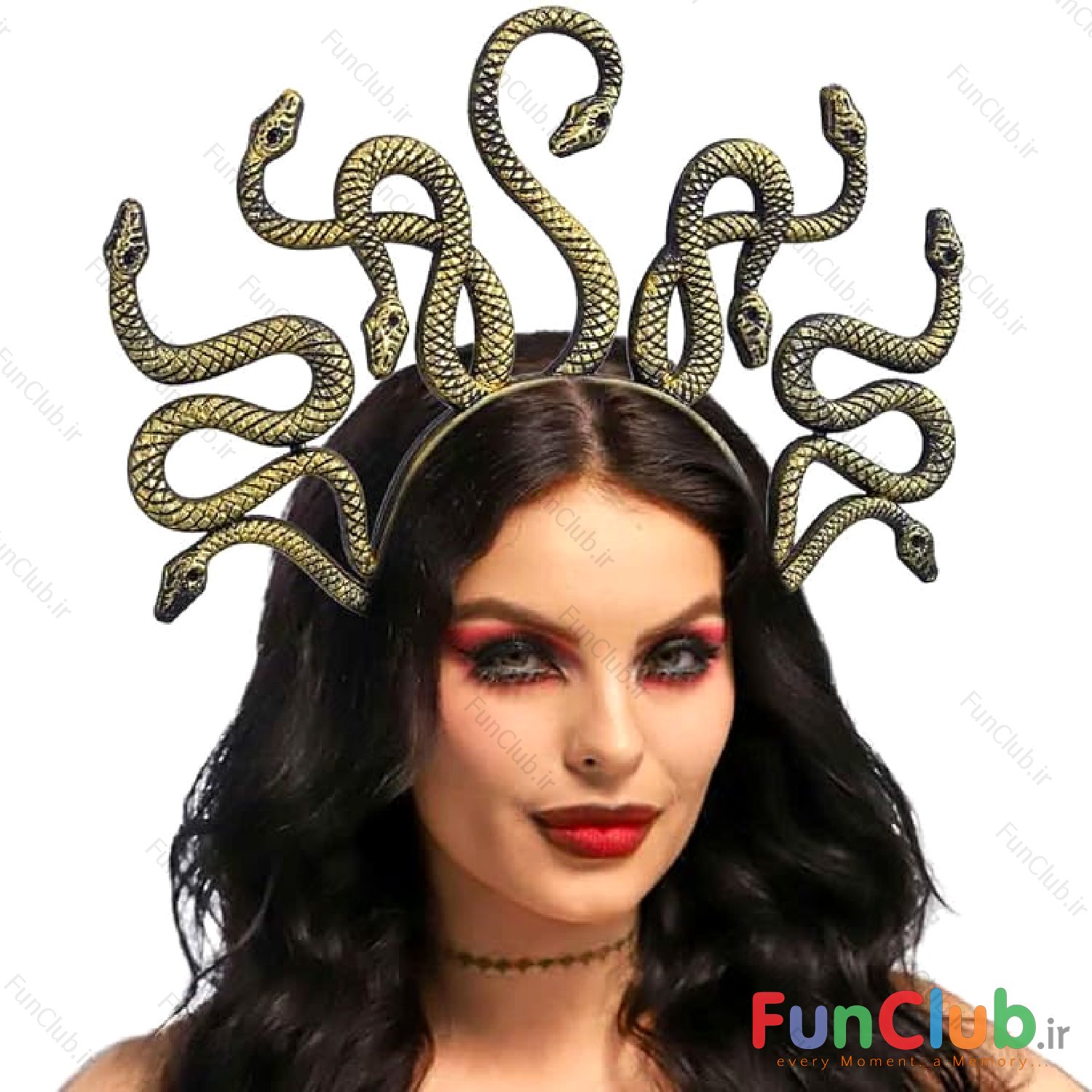 تل سر هالووین مدل مار شخصیت مدوسا رنگ مشکی-طلایی (Medusa)