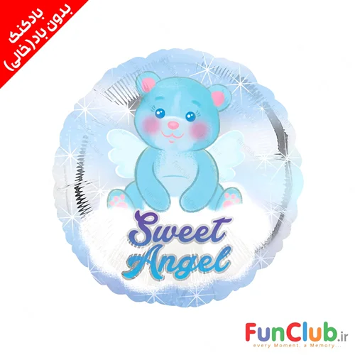 بادکنک فویلی بدون باد سایز استاندارد طرح SweetAngel آبی