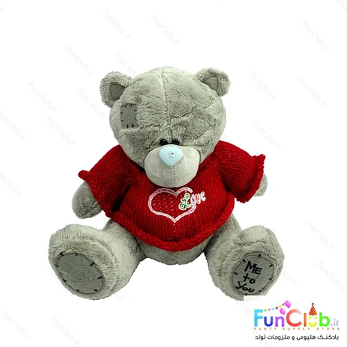 عروسک پولیش - خرس می تو یو 25 سانت لباس بافت قرمز Love (اورجینال)