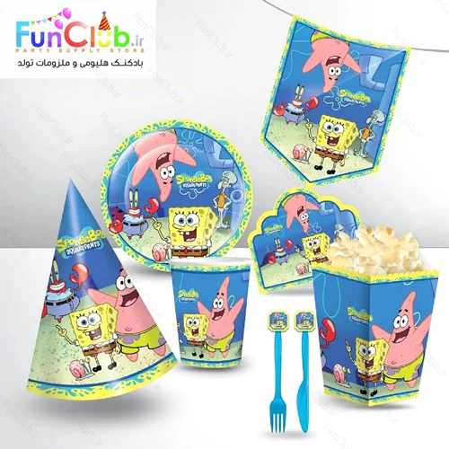 لوازم پذیرایی تم باب اسفنجی (Sponge Bob) - شروع قیمت از :