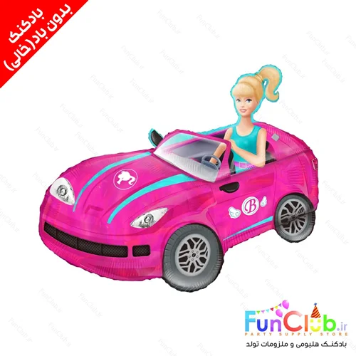 بادکنک فویلی بدون باد سایز بزرگ طرح ماشین باربی (Barbie)