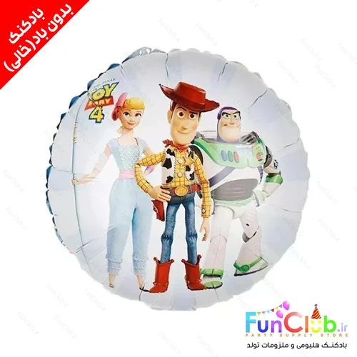 بادکنک فویلی بدون باد سایز استاندارد طرح سفید3 کاراکتر (Toy story)