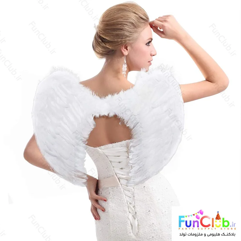 بال فرشته پر طبیعی سفید (دارای سایزبندی)