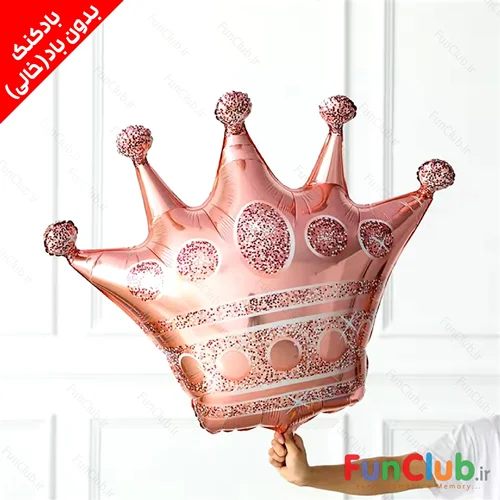 بادکنک فویلی بدون باد سایز بزرگ طرح تاج رزگلد