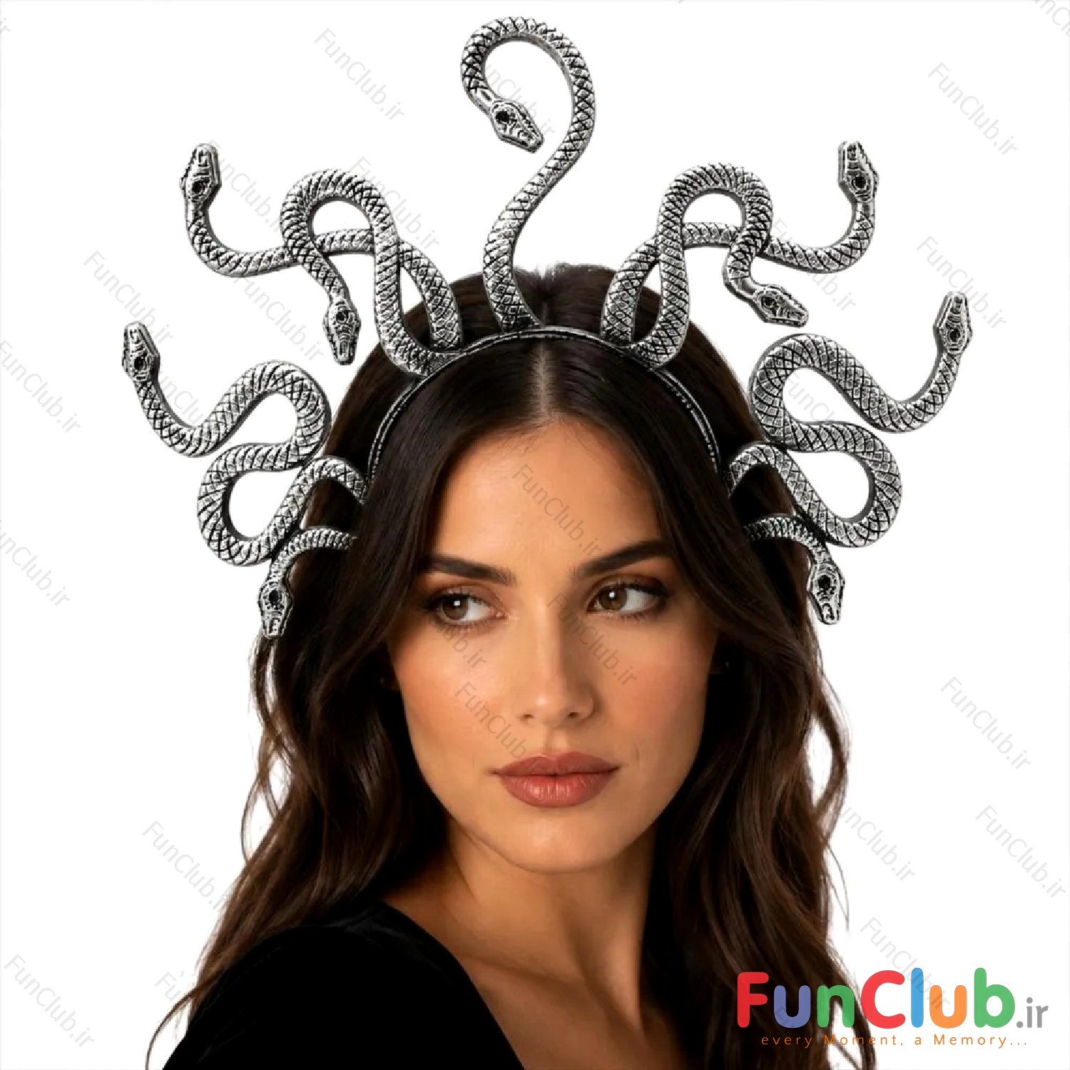 تل سر هالووین مدل مار شخصیت مدوسا رنگ مشکی-نقره ای (Medusa)