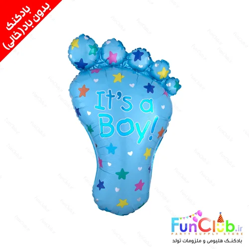 بادکنک فویلی بدون باد سایز بزرگ طرح پا آبی It's a boy