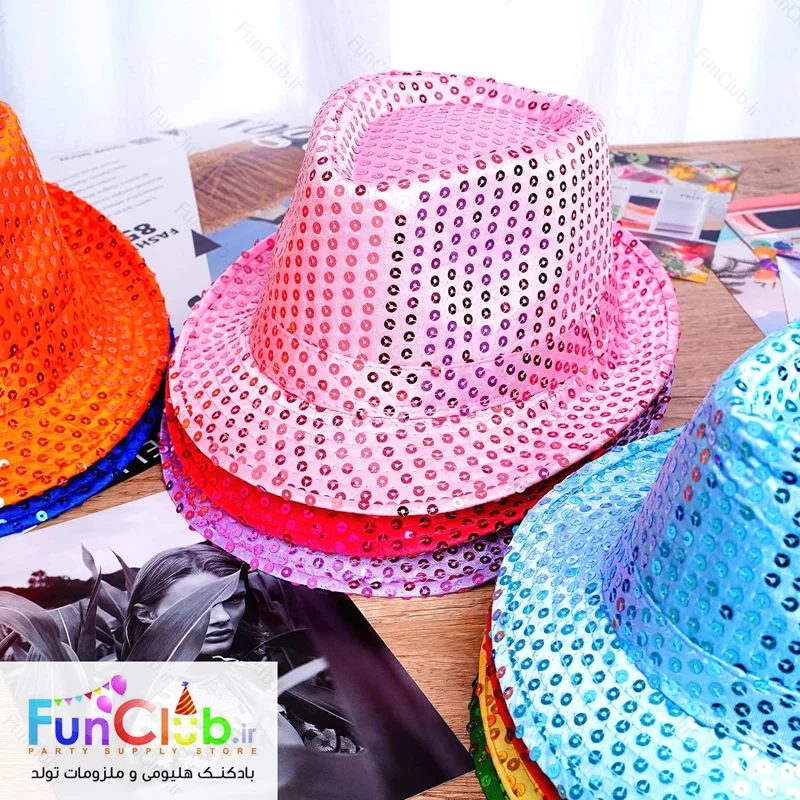 کلاه پارچه ای لوکس مدل شاپو پولک دوزی (دارای رنگبندی)
