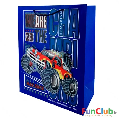 بگ کادویی طرحدار دیزاین برجسته ماشین Blaze سورمه ای کبود (دارای سایزبندی) - شروع قیمت از: