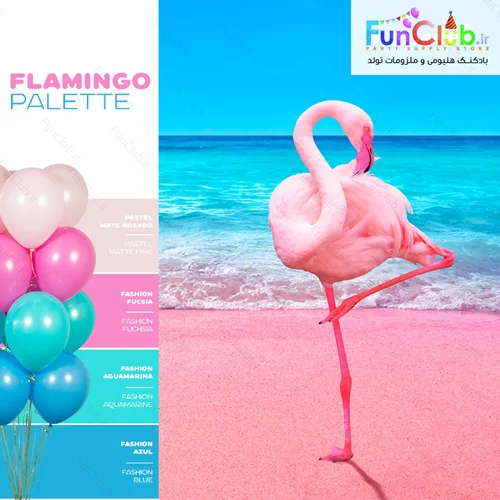 پکیج بادکنک هلیومی پالت رنگ Flamingo (16 عددی)