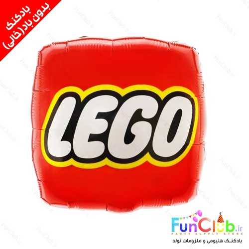 بادکنک فویلی بدون باد سایز استاندارد طرح مربع قرمز لگو LEGO