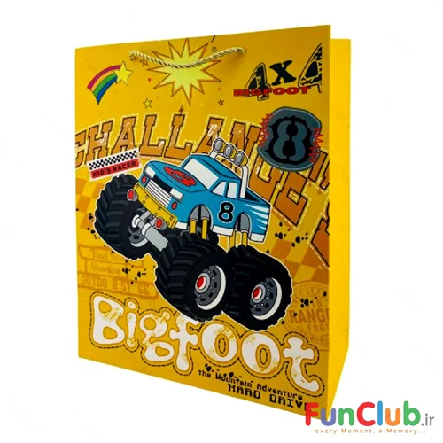 بگ کادویی طرحدار دیزاین برجسته ماشین Blaze زرد (دارای سایزبندی) - شروع قیمت از: