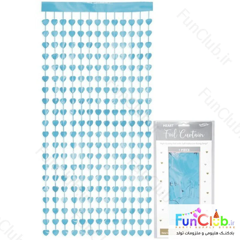 بک دراپ (تزیین پشت میز) 1*2 متر قلب کروم نقرآبی