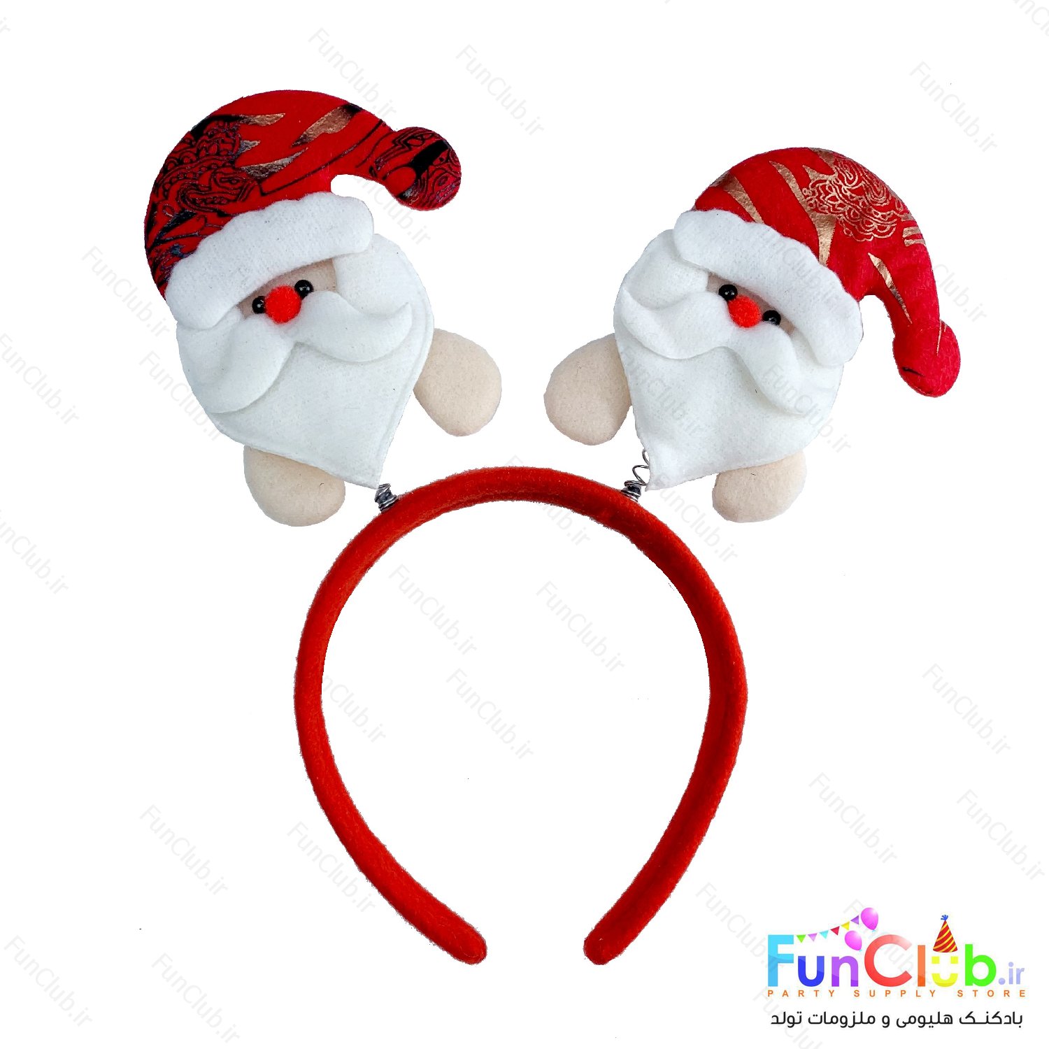 تل بابانوئل سفید و قرمز فنری