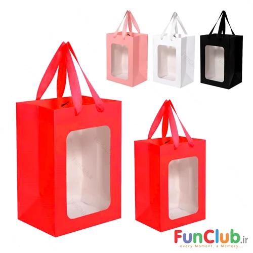 بگ کادویی ساده دیزاین جلو طلقی (دارای سایز و رنگبندی) - شروع قیمت از: