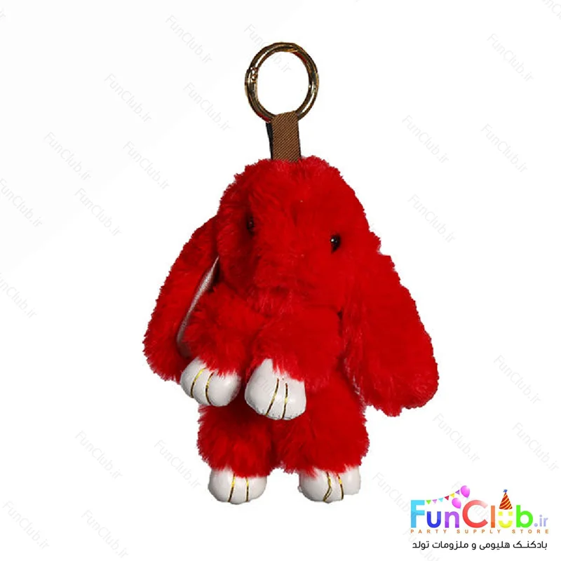 عروسک پولیش - خرگوش نرمالو آویز 25 سانت قرمز