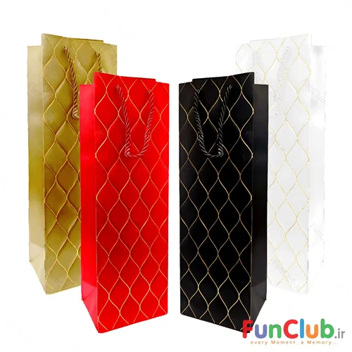 بگ کادویی دیزاین چرم مارپیچ طلاکوب (ابعاد 12*36*9) (دارای رنگبندی)