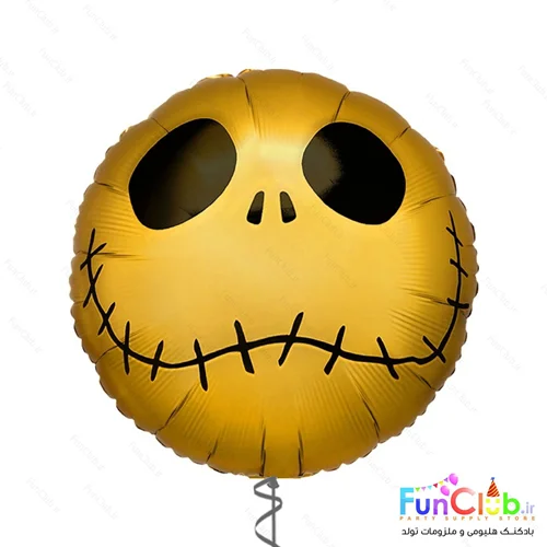 بادکنک هالووین فویلی سایز استاندارد طرح SolidSkull طلایی